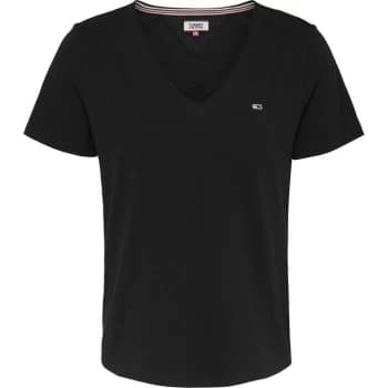 Tommy Jeans Slim V Neck T Shirt - Black