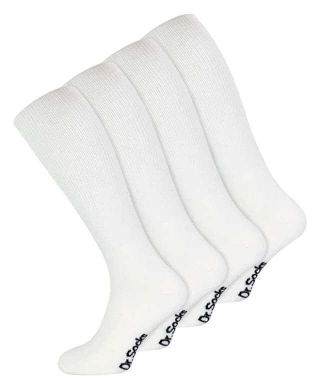Dr.Socks Dr.Socks Men 4 Pack Extra Wide Knee High Bamboo Diabetic Socks in White Size: 9-11 White 9-11 Male 5060910929254