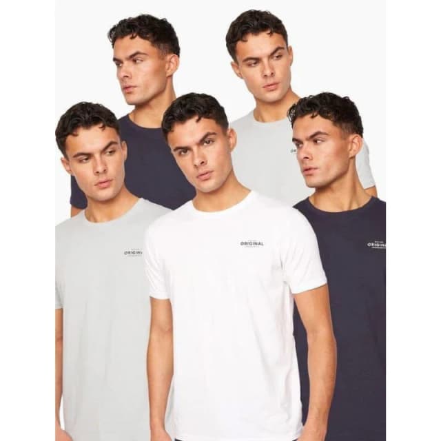 Crosshatch Crosshatch Men Bailtee T-Shirt 5pk Size: Small Multi S Male 5059294570299