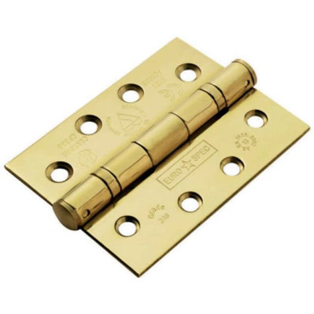 Loops PAIR 102 x 76 x 3mm Ball Bearing Hinge Stainless Brass Interior Door Metallics