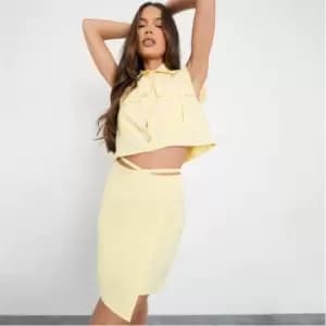 I Saw It First Wrap Front Mini Skirt - Yellow