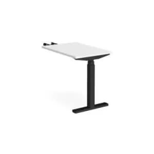 Height Adjustable Desk Rectangular Desk With Return 600mm White Tops With Black Frames Elev8 Touch