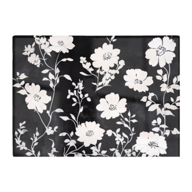 Warren Reed Designer Black And White Floral Silhouette Chopping Board