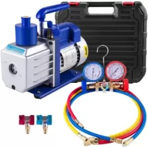 R410A R134A R22 4.8 CFM Vacuum Pump HVAC A/C Refrigerant W/4 Valve Manifold Gauge&