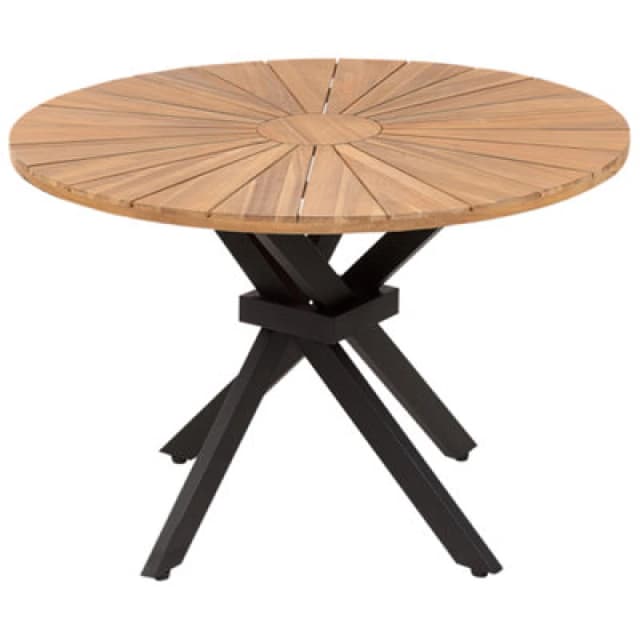 Beliani Garden Dining Table Cissone 110 Cm 110 Cm Acacia Wood Brown