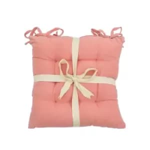 Crossland Grove SC Plain Cotton Seatpad Coral 430x430mm (2pk)