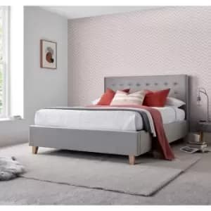 Kingham Grey Velvet Ottoman Bed Kingsize