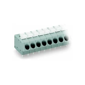 Wago - 804-104 4 Pole 5mm 24A Push Button Staggered PCB Terminal Block Grey