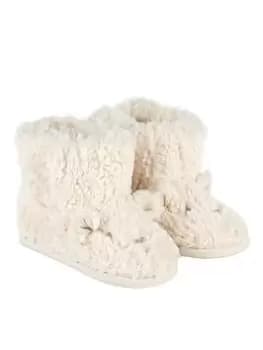 TOTES Unisex Velcro Construction Polar Bear Bootie - Natural, Size 12-18 Months