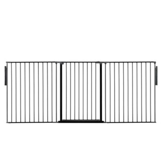 Safetots Premium Extra Tall Room Divider, Up To 226Cm Wide, Black, 105Cm Tall, Multi Panel Barrier For Baby And Toddler