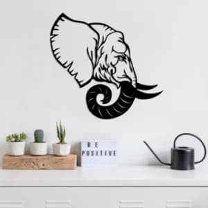 Elephant 4 Black Decorative Metal Wall Accessory