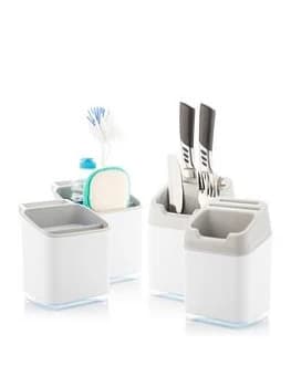 Minky Sink Tidy & Utensil Holder White