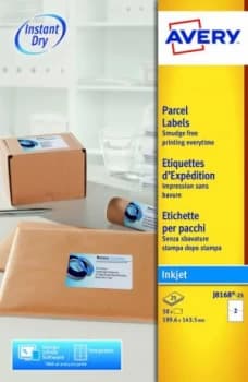 Avery Inkjet Add Labels 200x144mm J8168-25 2 p/sheet PK50