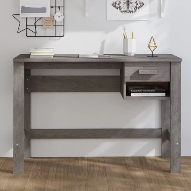 VIDAXL Vidaxl - Desk hamar Light Grey 110x40x75cm Solid Wood Pine 8720286818053