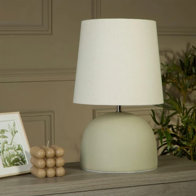 Lighting Collection Sage Ceramic Table Lamp Sage Green Chro unisex One size