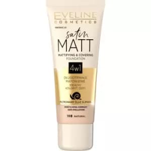 Eveline Cosmetics Satin Matt Mattifying Foundation with Snail Extract Shade 103 Natural 30ml
