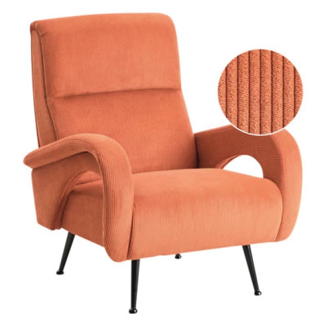 Beliani Armchair Svalov Corduroy Orange