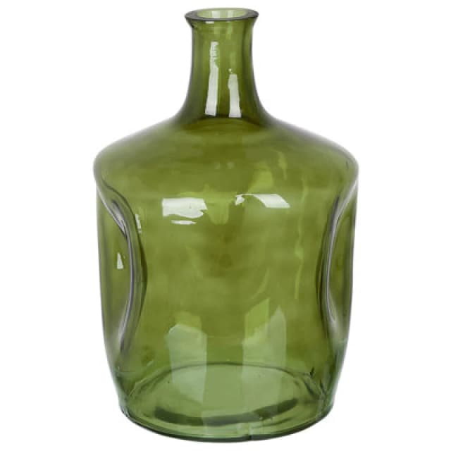 Beliani Flower Vase Kerala Glass 35cm Olive Green