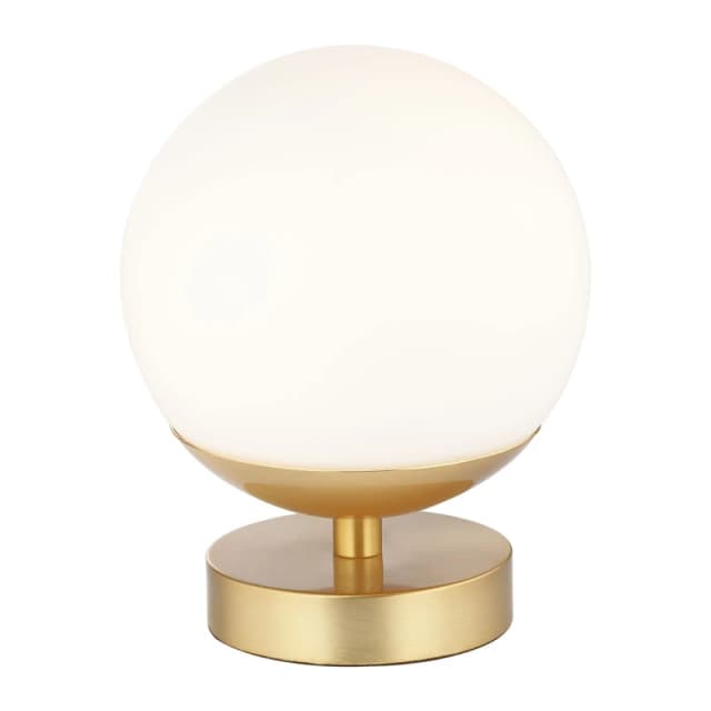 Happy Homewares Modern Touch Dimmable LED Globe Glass Table Lamp with Brushed Base in Gold Gold Unisex