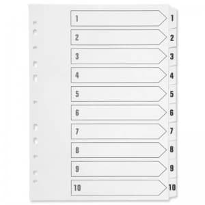 Q-Connect Multi-Punched 1-10 Reinforced White Board Clear A4
