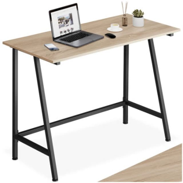 Tectake Desk Newton - Computer, Laptop, Writing Table 50 Cm - Industrial Wood Light, Oak Sonoma