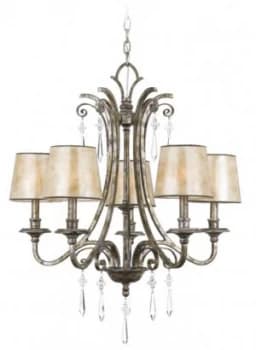 5 Light Multi Arm Chandelier Mottled Silver Finish, E14