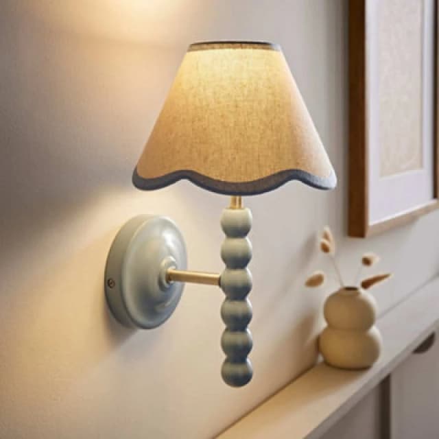 SO'HOME Painted Bobbin Wall Light with Scallop Shade blue ONE SIZE