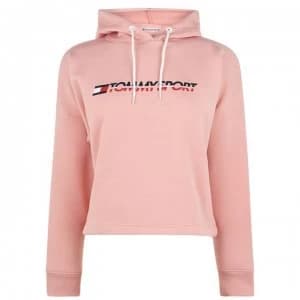 Tommy Sport Tommy Crop Logo Hoodie - Dusty Pink