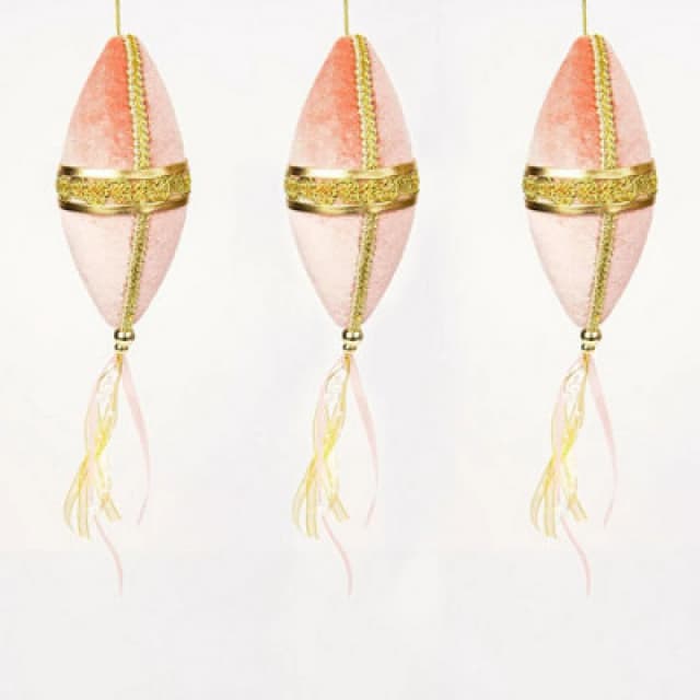 Shatchi 3Pcs Light Pink Nut Bauble Decorations 7X30Cm - Christmas Tree Hanging Decorations Ornaments