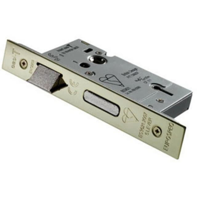 Loops 64mm 5 Lever BS Rated Sashlock Square Forend Stainless Brass Door Latch Metallics unisex
