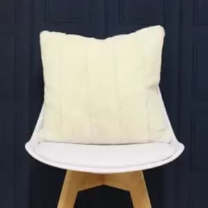 Riva Paoletti Empress Super Soft Faux Fur Cushion Cover, Cream, 55 x 55 Cm