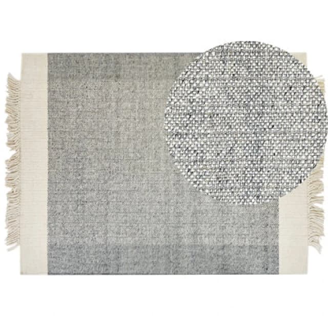 Beliani Rug Tatlisu Grey 160 X 230 Cm Wool