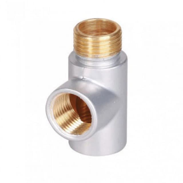 Terma T Piece Silver Radiator Valve (Dia)15mm X ½"