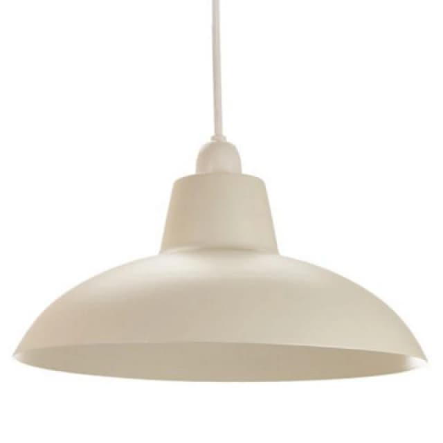 Happy Homewares Industrial Retro Designed Matt Cream Curved Metal Ceiling Pendant Light Shade