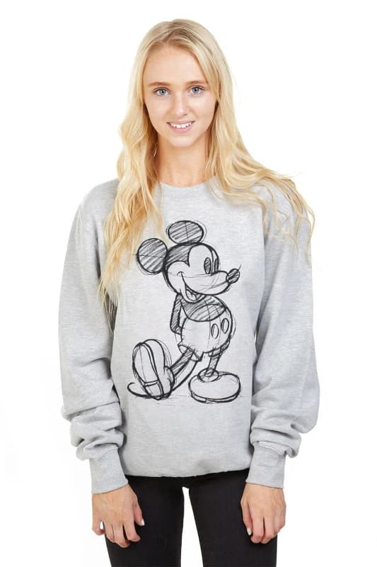 Disney Mickey Mouse Sketch Cotton Sweatshirt Grey