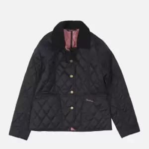 Barbour Girls Barbour Summer Liddesdale Quilted Jacket - Black/Rose Blush - XXL (14-15 Years)