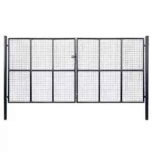 Vidaxl Mesh Garden Gate Galvanised Steel 400X200 Cm Grey