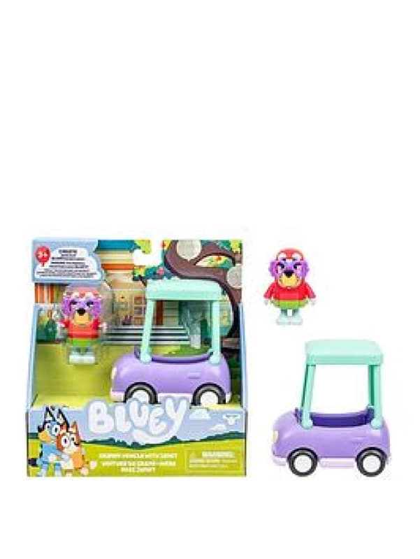 Bluey Hit The Road And Her Friends In This Cute Little Vehicle! Ride Along In Grannies Car with Janet This Vehicle Fits One 6-7.6cm Articulated Jane