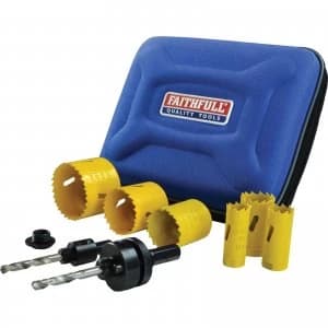 Faithfull 9 Piece Electricians HSS Bi Metal Hole Saw Set