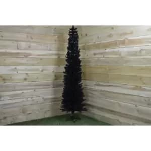 2m (6.5ft) Premier Pencil Style Slim Christmas Tree in Black