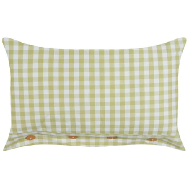 Beliani Throw Cushion Talya 40 X 60 Cm Olive Green Checked