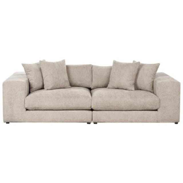 Beliani Sofa 3 Seater Glorvika Ii Fabric Taupe
