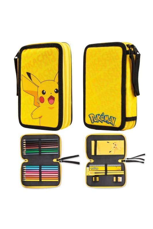Pokemon Filled Double Pencil Case Yellow