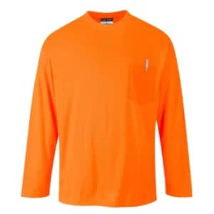 Portwest Long Sleeve Pocket T-Shirt Orange 3XL