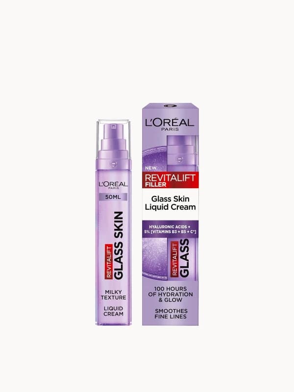 L'Oreal Paris Revitalift Filler Glass Skin Liquid Cream Face Moisturiser, 50ml