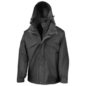 Result Mens 3 In 1 Zip And Clip StormDri Waterproof Windproof Jacket (M) (Black)