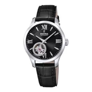 Festina F20490-3 Women's Black Dial And Leather Strap Automatic W