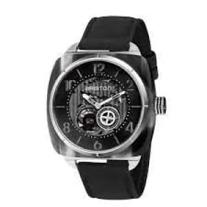 Mens Briston 201042.SA.G.2.B Streamliner Skeleton Grey Strap Wristwatch