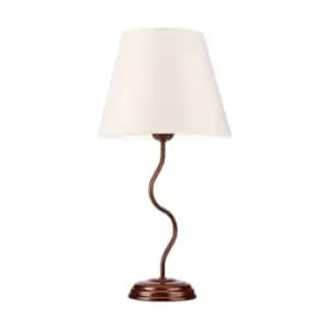 Fabrizio Table Lamp With Shade With Fabric Shade, Brown, 1x E27