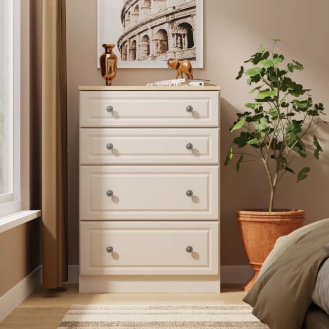 Ready Assembled 2 U Surrey 4 Drawer Deep Chest (Ready Assembled) in Taupe Size: Medium Taupe Unisex Medium